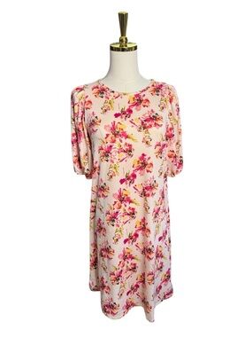 The Pioneer Woman Pink Floral Puff Sleeve Mini Dress